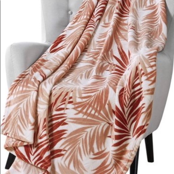 Tropical Oversized Blanket Soft & Cozy Fern Throw Plush Velvet Fleece 50x70 New - Picture 6 of 14